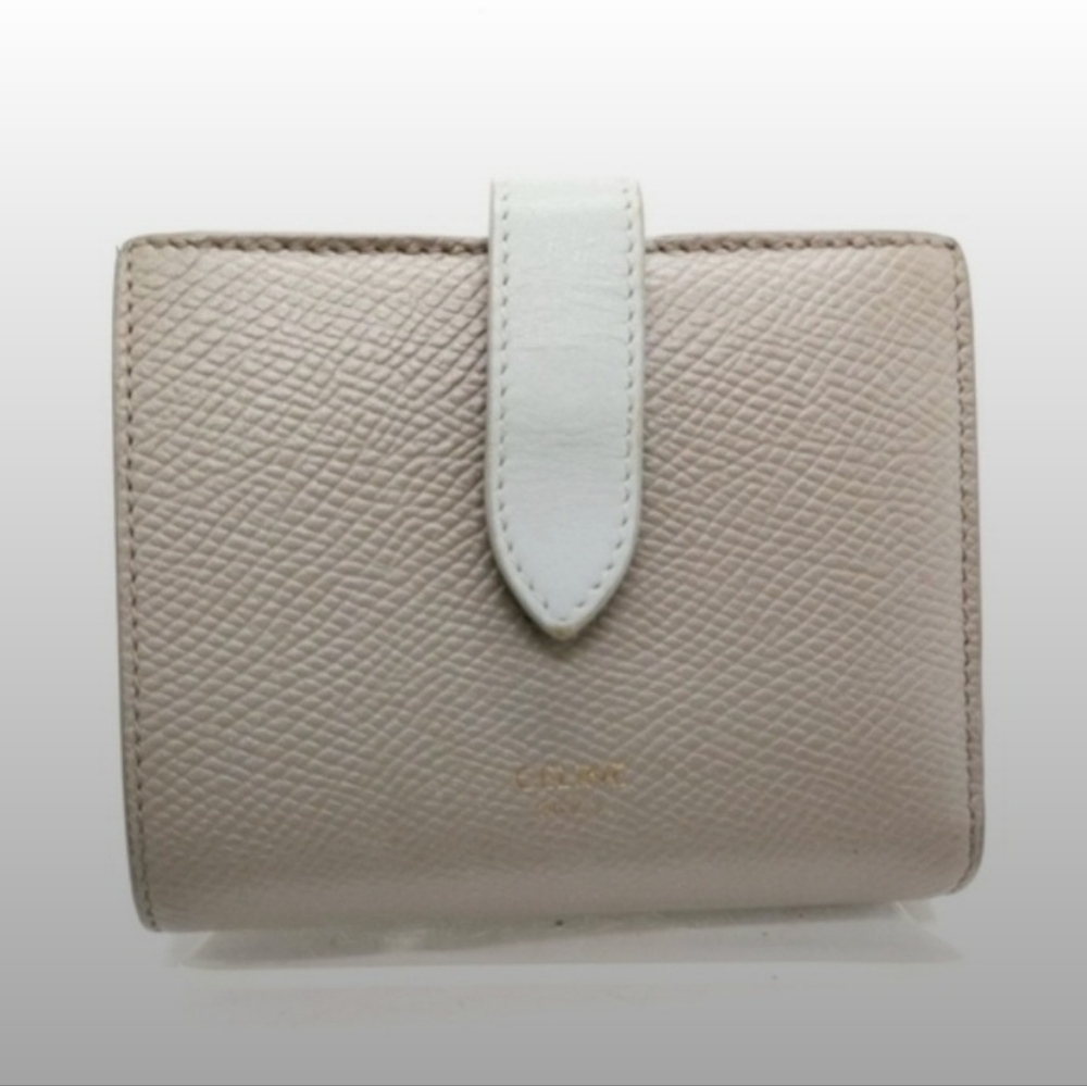 Celine Gray Leather Wallet REHAB With Dusty With Callouts As Is Final Sale
